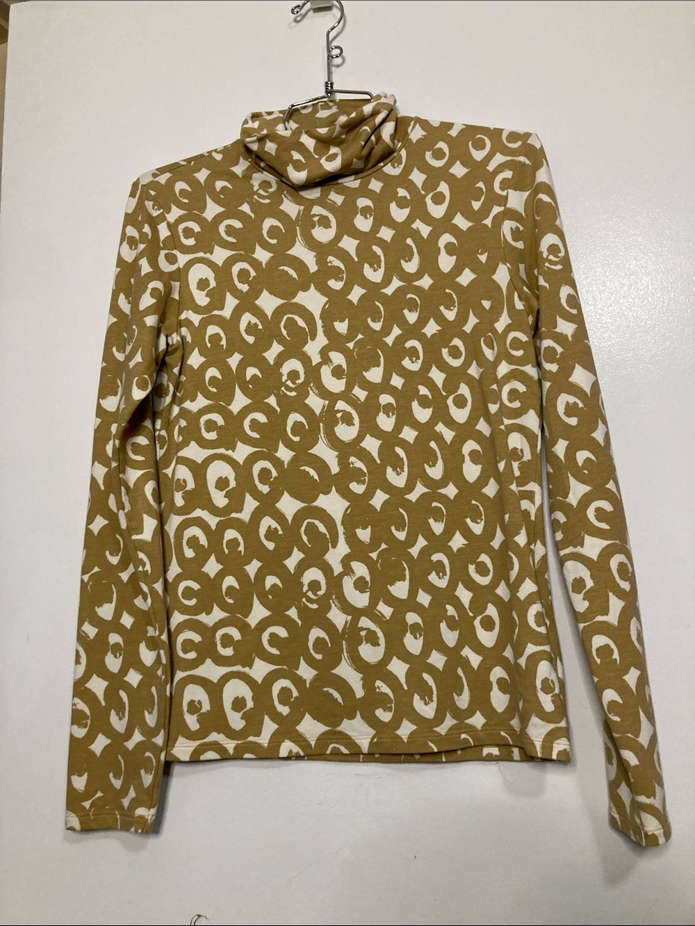 Marimekko Camel and White Abstract Circle Print Fabric Panel